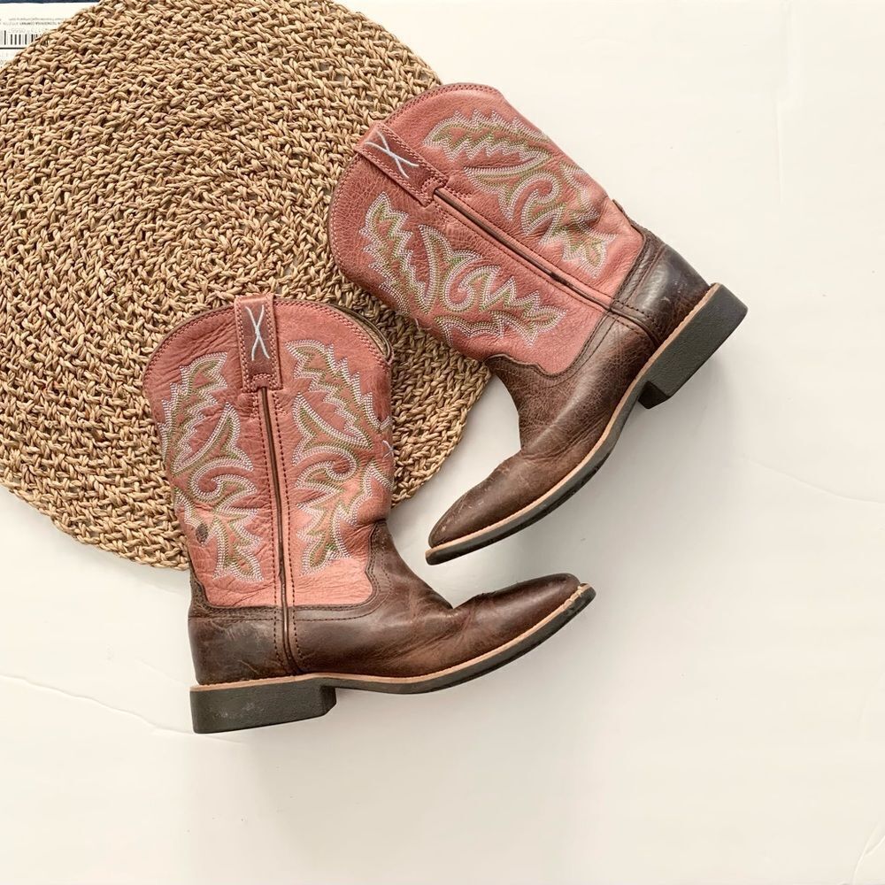 Twisted X Pink and Brown Kids Boots